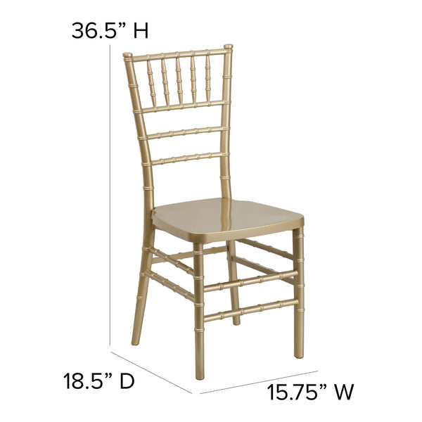 Gold |#| Gold Resin Stacking Chiavari Chair - Hospitality and Event Seating