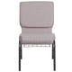 Gray Dot Fabric/Silver Vein Frame |#| 18.5inchW Church Chair in Gray Dot Fabric with Book Rack - Silver Vein Frame