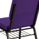 Purple Fabric/Gold Vein Frame |#| 18.5inchW Church Chair in Purple Fabric with Book Rack - Gold Vein Frame