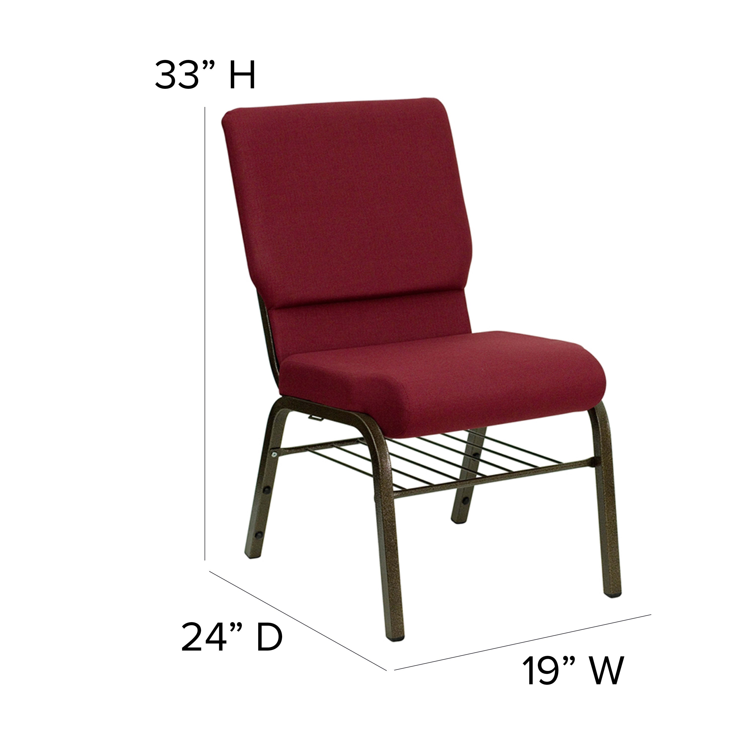 18.5 W Church Chair Book Rack XU CH 60096 BAS Stack Chairs 4 Less
