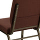 Brown Fabric/Gold Vein Frame |#| 18.5inchW Stacking Church Chair in Brown Fabric - Gold Vein Frame