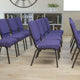 Royal Purple Fabric/Gold Vein Frame |#| 18.5inchW Stacking Church Chair in Royal Purple Fabric - Gold Vein Frame