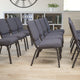 Dark Gray Fabric/Silver Vein Frame |#| 18.5inchW Stacking Church Chair in Dark Gray Fabric - Silver Vein Frame