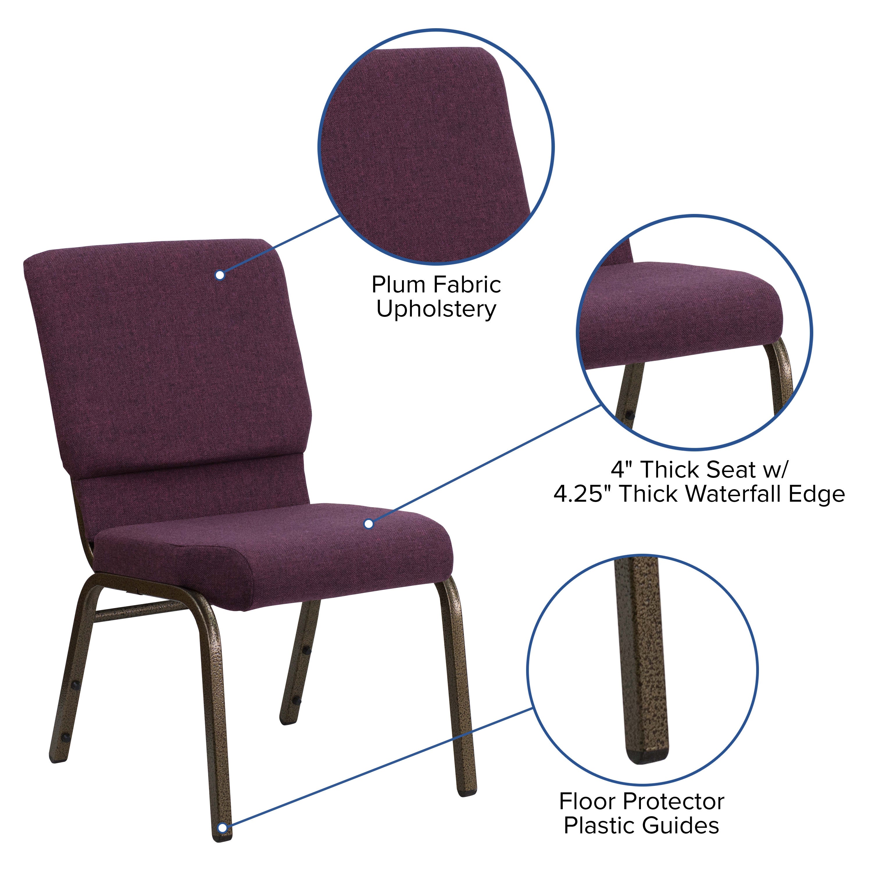18.5''W Church Chair FD-CH02185- – Stack Chairs 4 Less
