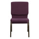 Plum Fabric/Gold Vein Frame |#| 18.5inchW Stacking Church Chair in Plum Fabric - Gold Vein Frame