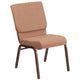 Blue Fabric/Gold Vein Frame |#| 18.5inchW Stacking Church Chair in Blue Fabric - Gold Vein Frame