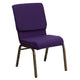 Blue Fabric/Gold Vein Frame |#| 18.5inchW Stacking Church Chair in Blue Fabric - Gold Vein Frame