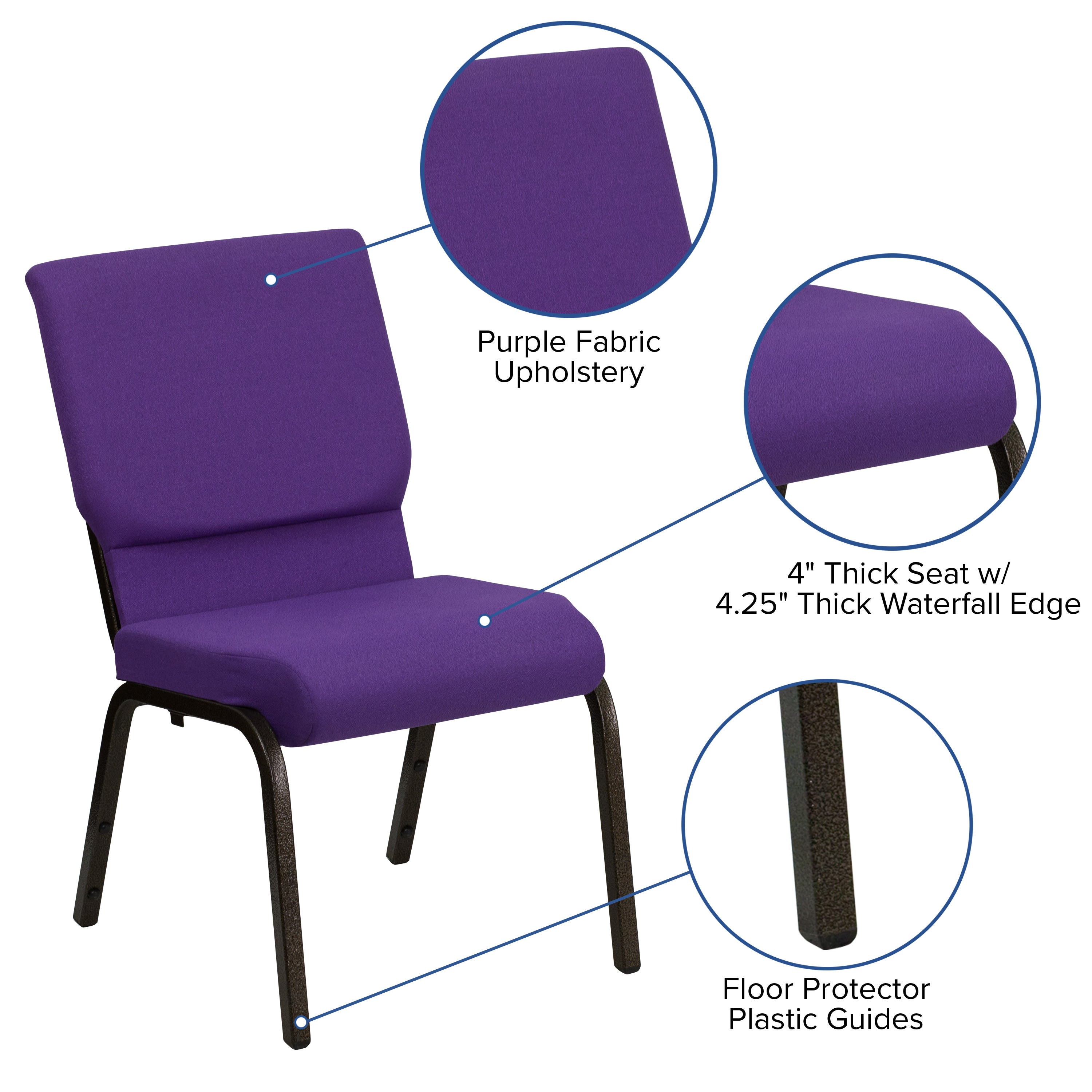 18.5''W Church Chair XU-CH-60096- – Stack Chairs 4 Less