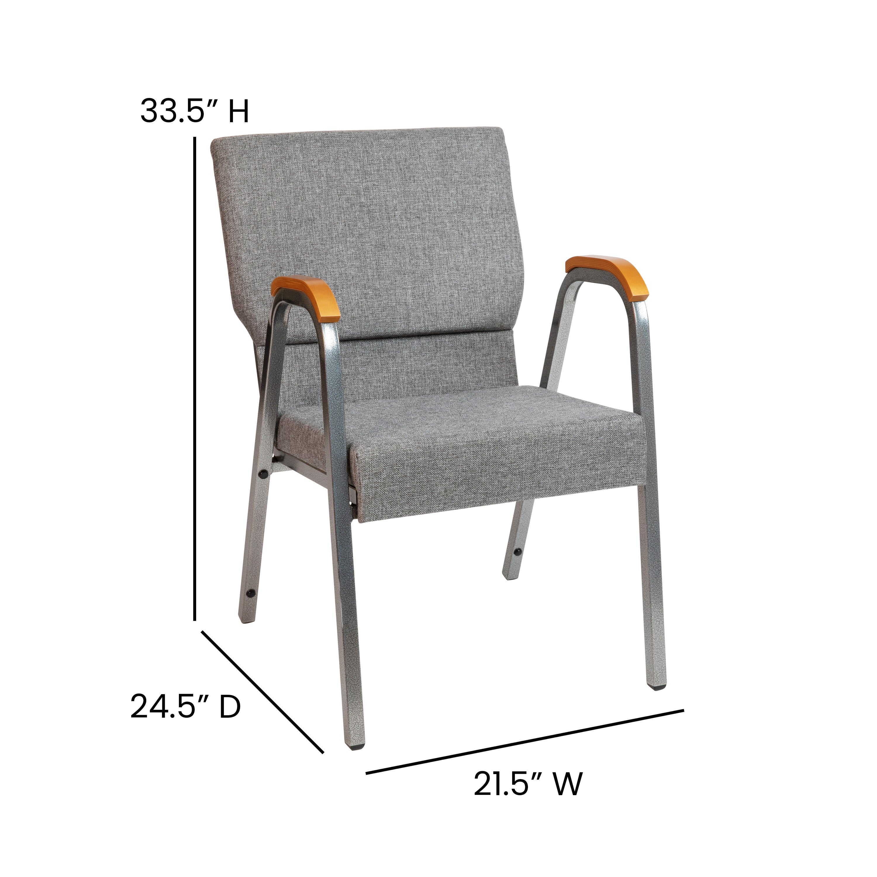 Fabric Church Arm Chair XU DG 60156 Stack Chairs 4 Less