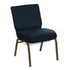 HERCULES Series 21''W Church Chair in E-Z Vinyl with Book Rack - Gold Vein Frame