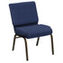 HERCULES Series 21''W Church Chair in Praise Fabric - Gold Vein Frame