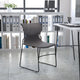 Gray |#| Home and Office Gray Full Back Stack Chair with Black Frame - Guest Chair