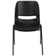 Black |#| 880 lb. Capacity Black Ergonomic Shell Stack Chair with Contoured Waterfall Seat
