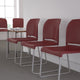 Burgundy |#| Home and Office Guest Chair Burgundy Full Back Contoured Sled Base Stack Chair