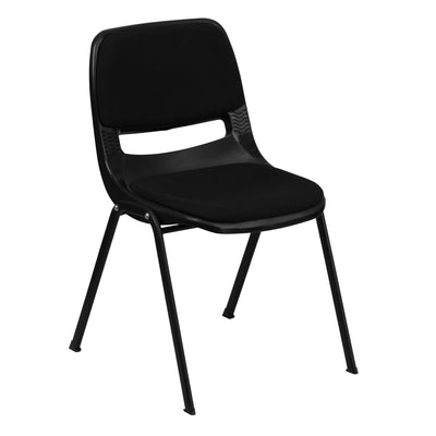 HERCULES Series 880 lb. Capacity Padded Ergonomic Shell Stack Chair with Metal Frame