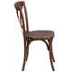 8' x 40inch Rustic Folding Farm Table Set with 6 Cross Back Chairs and Cushions