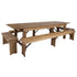 HERCULES Series 9' x 40" Folding Farm Table and Four Bench Set