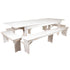 HERCULES Series 9' x 40" Folding Farm Table and Four Bench Set