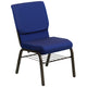 Auditorium Chair - 19inch Seat - Navy Dot Fabric/Gold Vein Frame - Book Rack