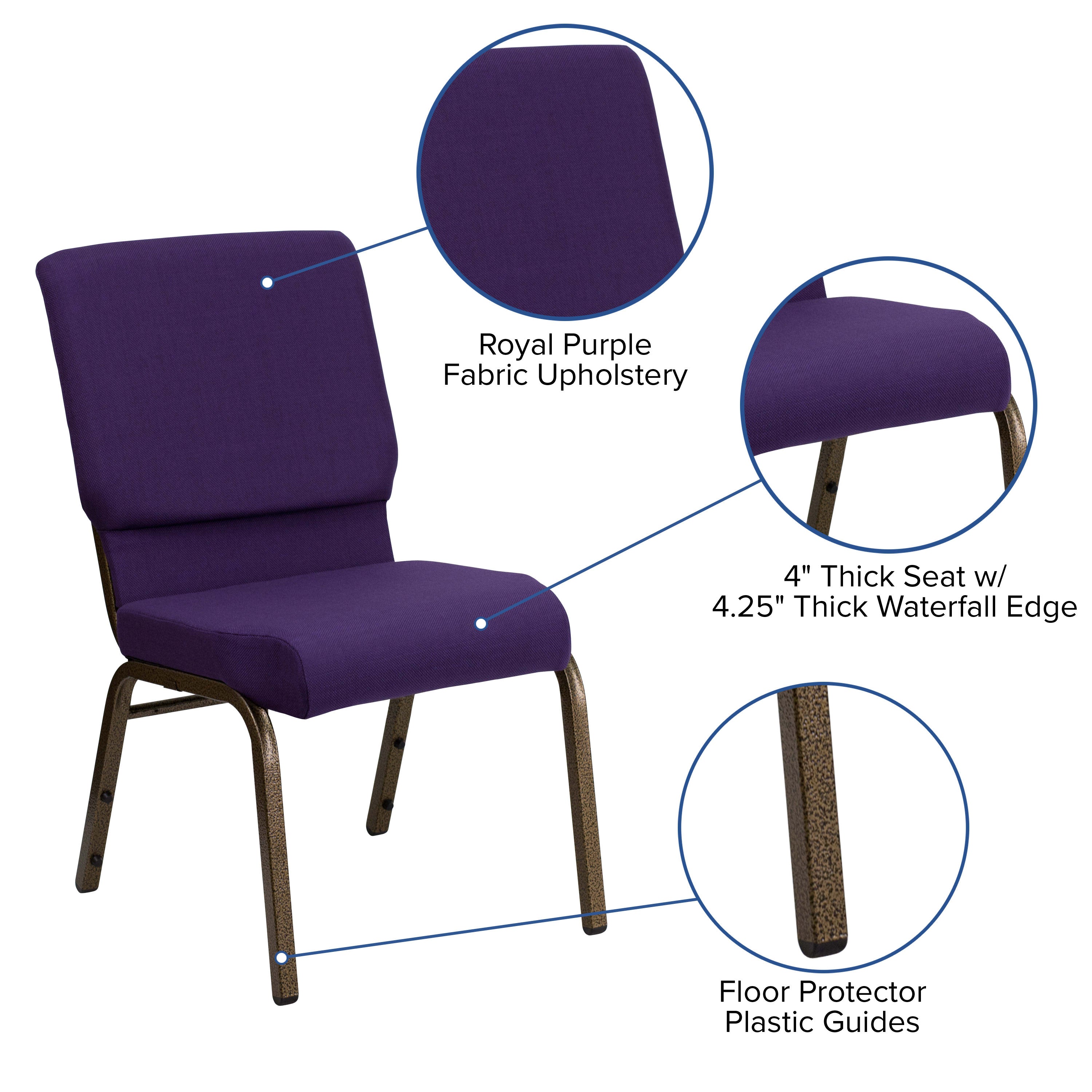 Purple church chairs store