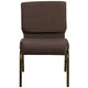 Stacking Auditorium Chair with 21inch Seat - Brown Fabric/Silver Vein Frame