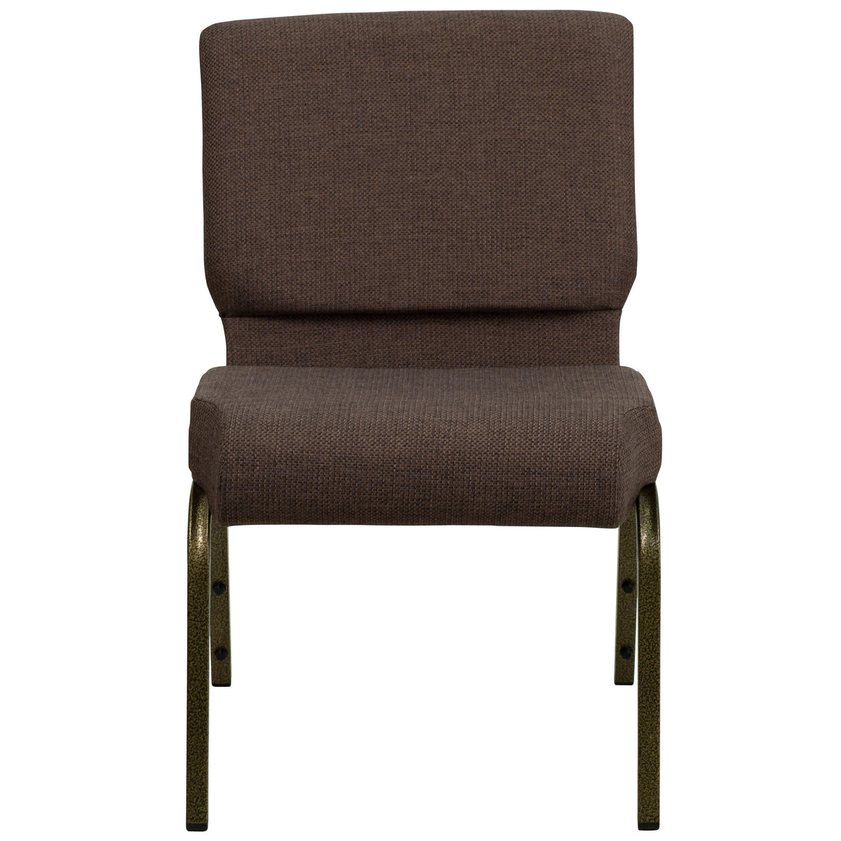 Stacking Auditorium Chair with 21inch Seat - Brown Fabric/Silver Vein Frame