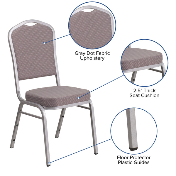 Burgundy Fabric/Silver Vein Frame |#| Crown Back Stacking Banquet Chair in Burgundy Fabric - Silver Vein Frame
