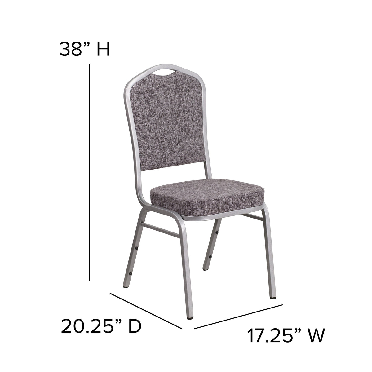 Black Vinyl/Black Frame |#| Crown Back Stacking Banquet Chair in Black Vinyl - Black Frame