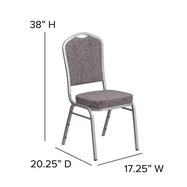 Black Vinyl/Black Frame |#| Crown Back Stacking Banquet Chair in Black Vinyl - Black Frame
