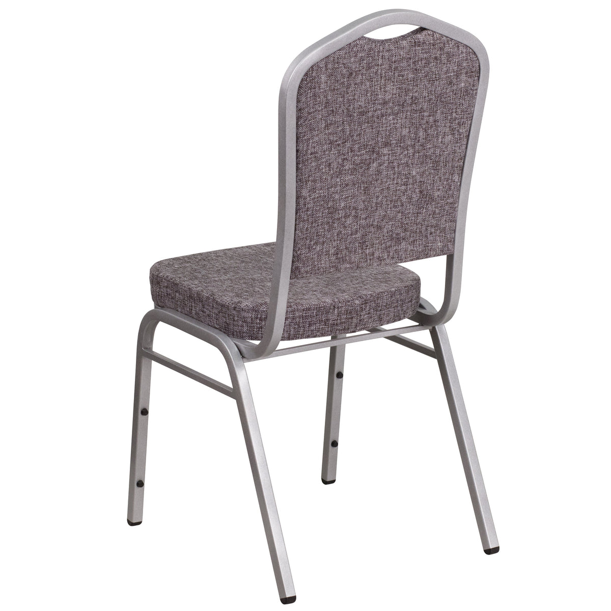 Black Vinyl/Black Frame |#| Crown Back Stacking Banquet Chair in Black Vinyl - Black Frame