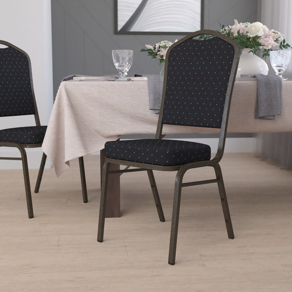 Blue Fabric/Silver Frame |#| Crown Back Stacking Banquet Chair in Blue Fabric - Silver Frame
