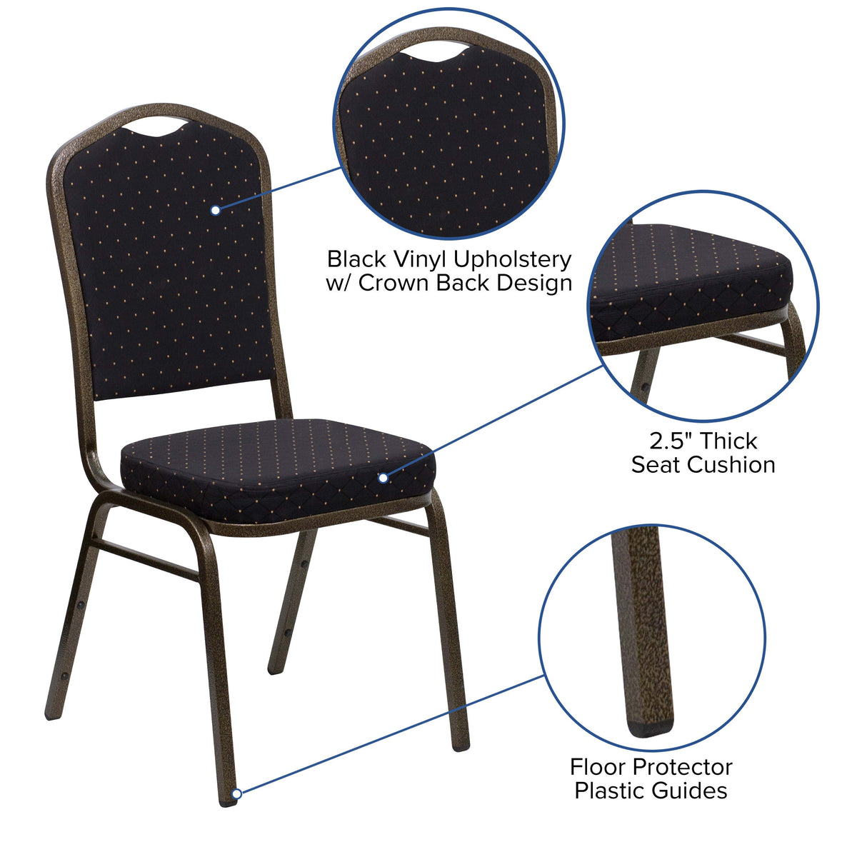 Blue Fabric/Silver Frame |#| Crown Back Stacking Banquet Chair in Blue Fabric - Silver Frame