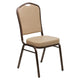 Navy Fabric/Silver Frame |#| Crown Back Stacking Banquet Chair in Navy Fabric - Silver Frame