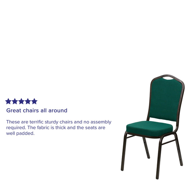 Coffee Fabric/Gold Vein Frame |#| Crown Back Stacking Banquet Chair in Coffee Fabric - Gold Vein Frame