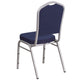 Burgundy Patterned Fabric/Silver Vein Frame |#| Crown Back Burgundy Patterned Fabric Stacking Banquet Chair - Silver Vein Frame