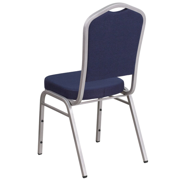Brown Patterned Fabric/Gold Vein Frame |#| Crown Back Stacking Banquet Chair in Brown Patterned Fabric - Gold Vein Frame