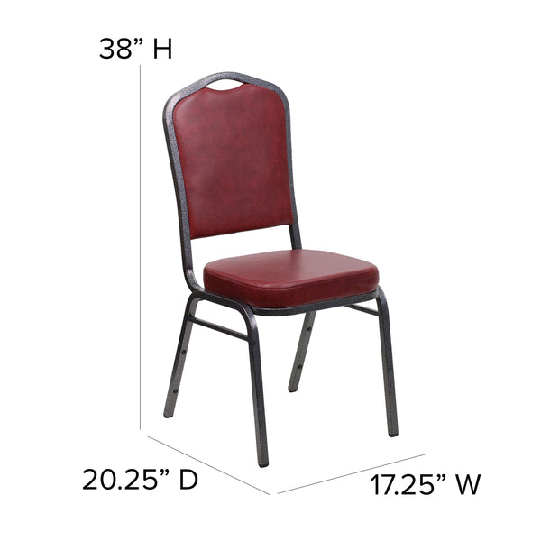 Gray Fabric/Black Frame |#| Crown Back Stacking Banquet Chair in Gray Fabric - Black Frame