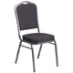 Gray Fabric/Black Frame |#| Crown Back Stacking Banquet Chair in Gray Fabric - Black Frame