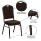 Navy Blue Patterned Fabric/Gold Frame |#| Crown Back Stacking Banquet Chair in Navy Blue Patterned Fabric - Gold Frame