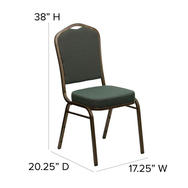 Brown Vinyl/Copper Vein Frame |#| Crown Back Stacking Banquet Chair in Brown Vinyl - Copper Vein Frame