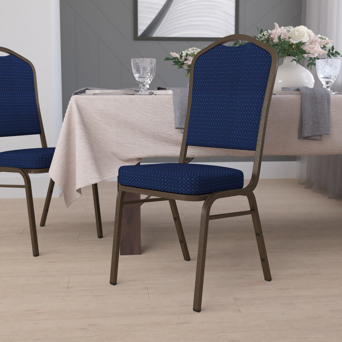 Burgundy Vinyl/Silver Vein Frame |#| Crown Back Stacking Banquet Chair in Burgundy Vinyl - Silver Vein Frame