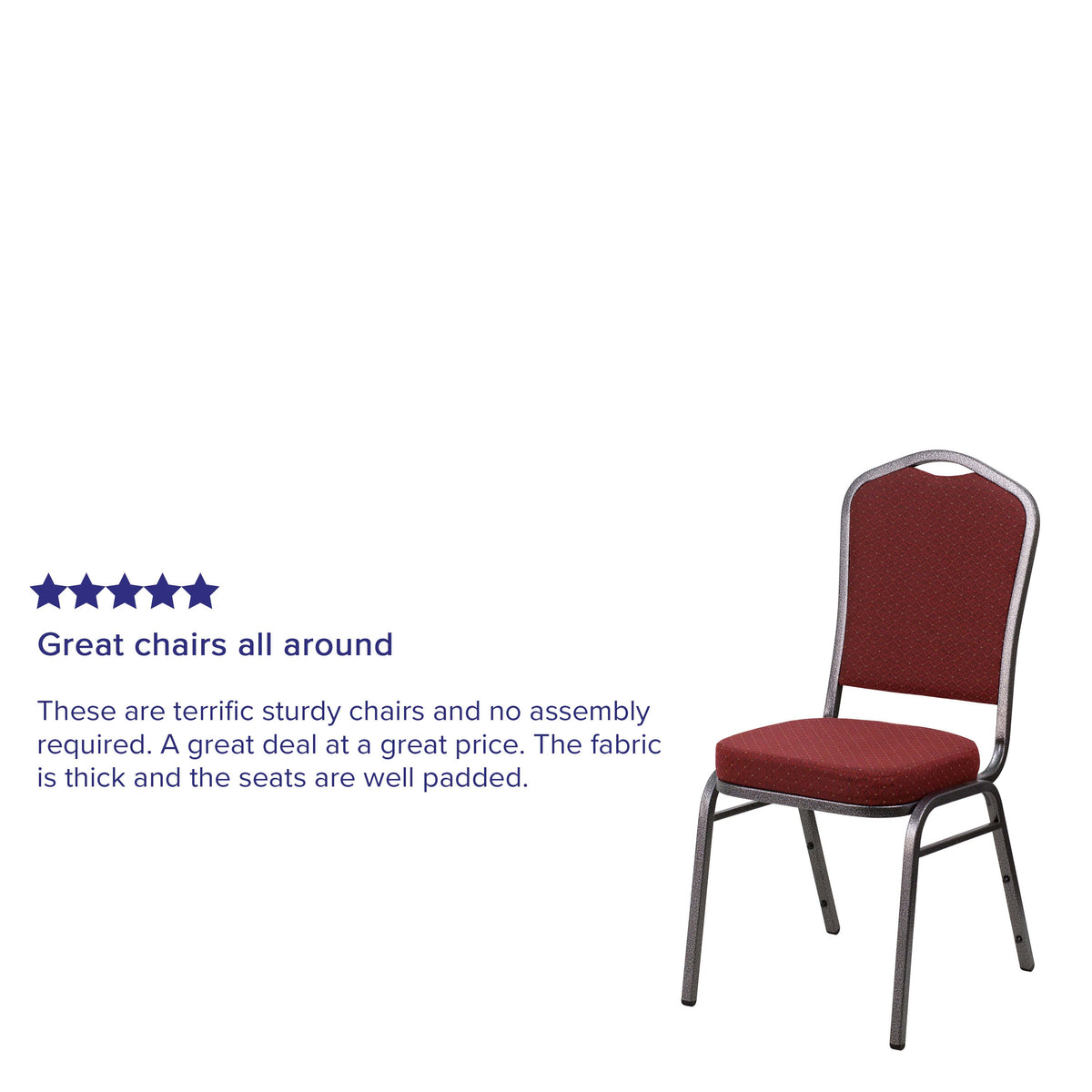 Navy Blue Patterned Fabric/Gold Vein Frame |#| Crown Back Stacking Banquet Chair in Navy Blue Patterned Fabric-Gold Vein Frame