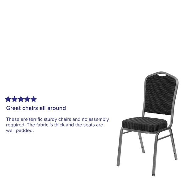 Purple Fabric/Gold Vein Frame |#| Crown Back Stacking Banquet Chair in Purple Fabric - Gold Vein Frame