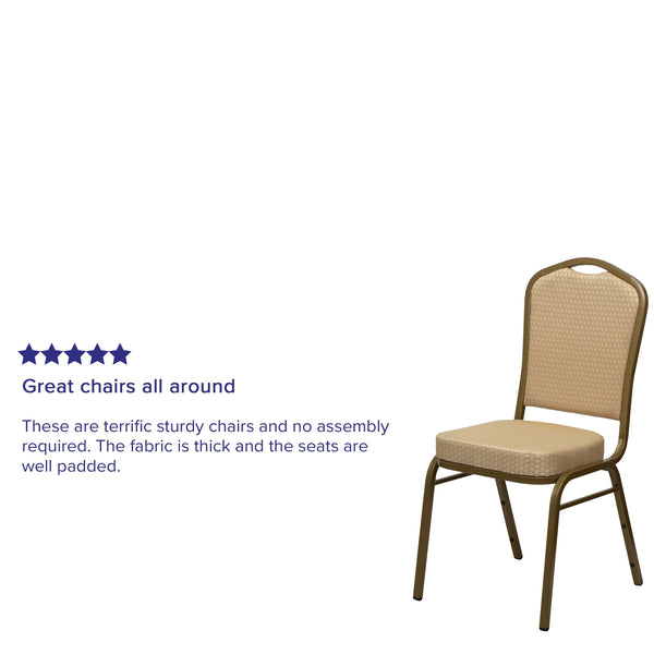 Burgundy Fabric/Gold Frame |#| Crown Back Stacking Banquet Chair in Burgundy Fabric - Gold Frame