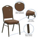 Green Fabric/Gold Vein Frame |#| Crown Back Stacking Banquet Chair in Green Fabric - Gold Vein Frame