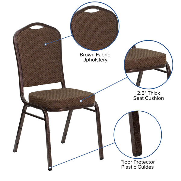 Black Vinyl/Silver Vein Frame |#| Crown Back Stacking Banquet Chair in Black Vinyl - Silver Vein Frame