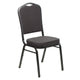 Beige Patterned Fabric/Gold Frame |#| Crown Back Stacking Banquet Chair in Beige Patterned Fabric - Gold Frame