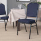 Navy Vinyl/Silver Vein Frame |#| Crown Back Stacking Banquet Chair in Navy Vinyl - Silver Vein Frame