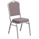 Burgundy Fabric/Silver Vein Frame |#| Crown Back Stacking Banquet Chair in Burgundy Fabric - Silver Vein Frame