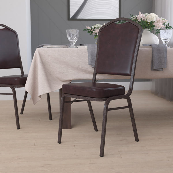 Black Patterned Fabric/Silver Vein Frame |#| Crown Back Stacking Banquet Chair in Black Patterned Fabric - Silver Vein Frame